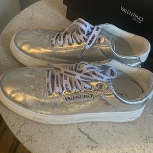 Valentino Silver Platform Sneakers